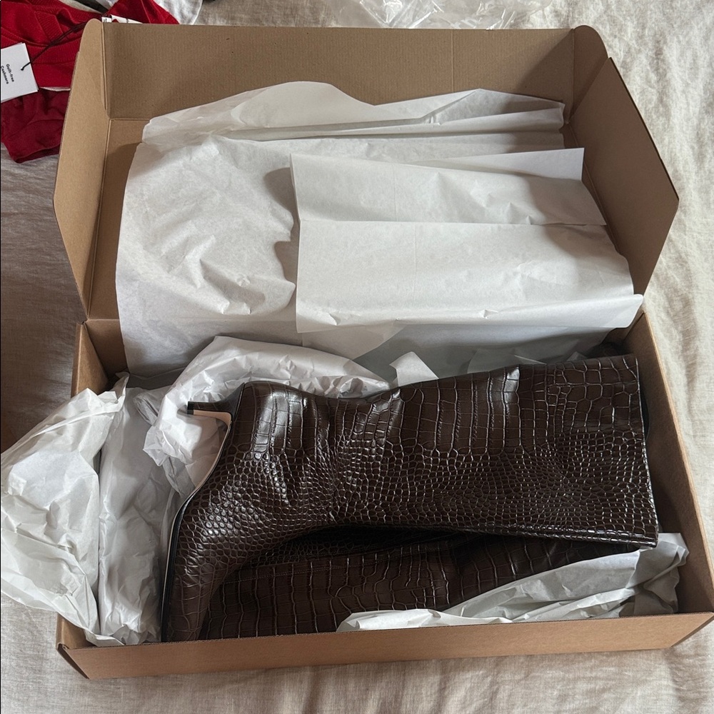 Reformation Chocolate Brown Knee-High Boots